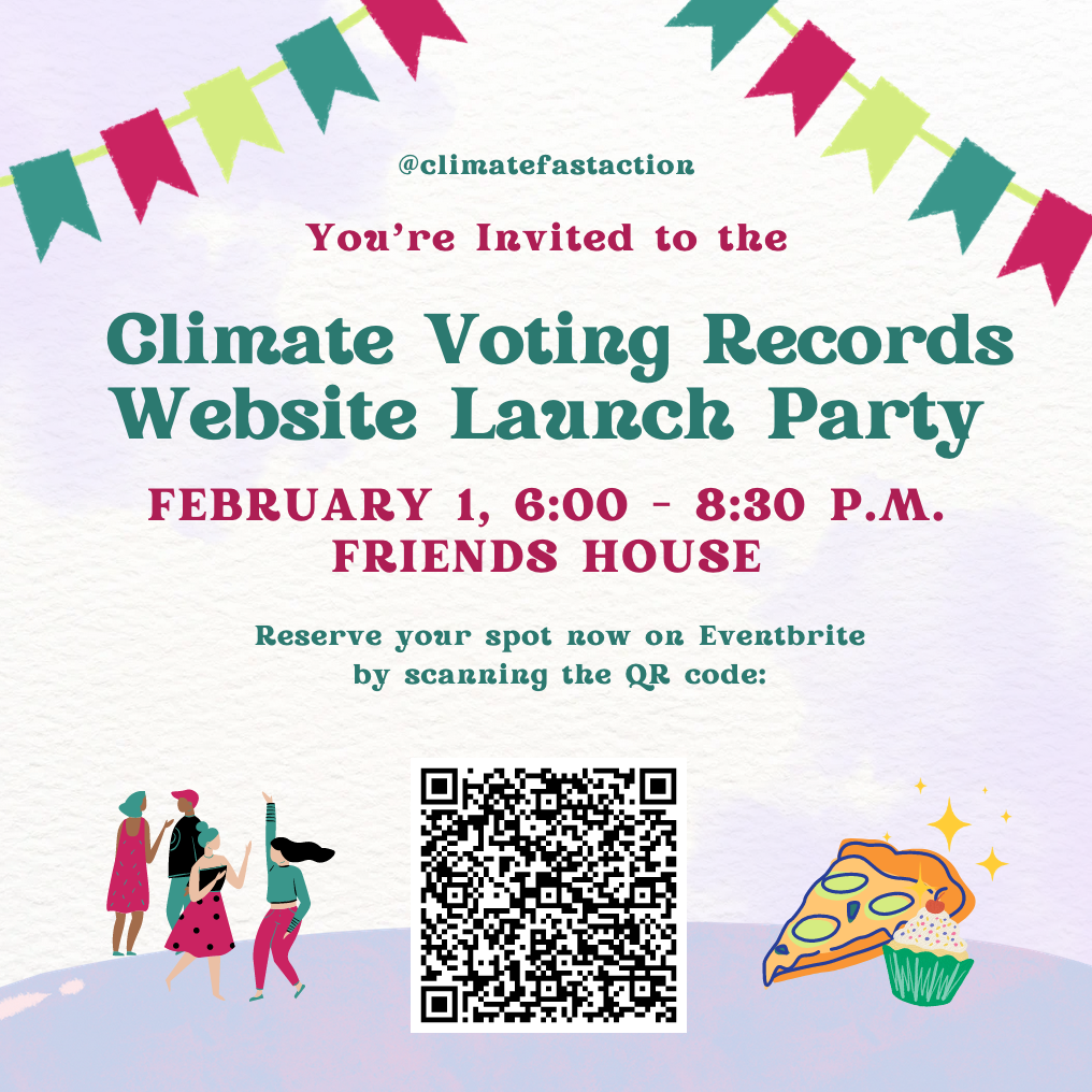 Climate Voting Records Website Launch Party Poster